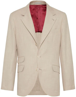 Chaqueta de Traje Slim Fit Brunello Cucinelli Marrón Claro MS4637BWD-C010 Buy Chaqueta de Traje Slim Fit Brunello Cucinelli Marrón Claro MS4637BWD-C010