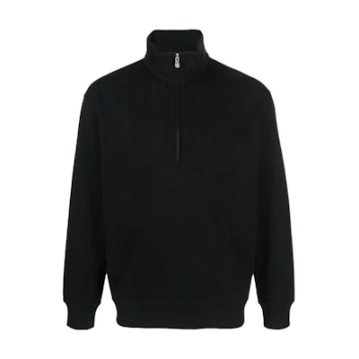 Brunello Cucinelli Solid Black High-Neck Zip-Up Sweatshirt M0T359031G-C101
