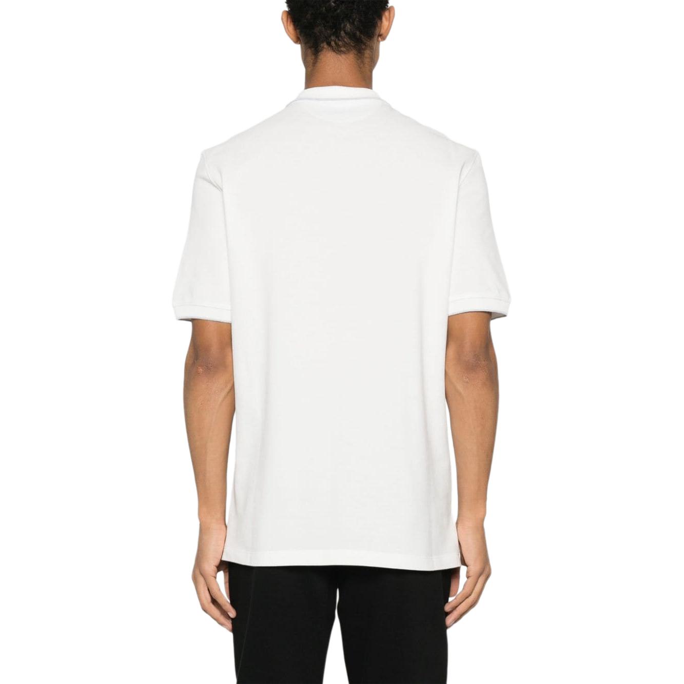 Shop Brunello Cucinelli 男士純色修身短袖Polo衫 白色 ME8549779G-CC984