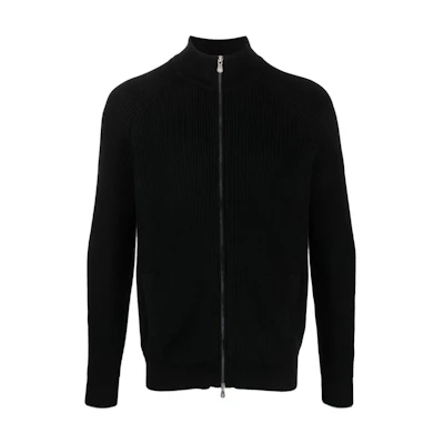 Brunello Cucinelli Solid Color High-Neck Zip Sweatshirt Black M2874656-CH101
