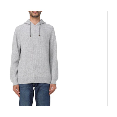 Brunello Cucinelli Solid Color Loose Fit Hoodie in Gray M3674109-CDD67