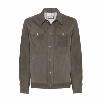 Brunello Cucinelli Solid Color Tailored Long Sleeve Button Jacket - Dark Green M0PCL1965-CMI78