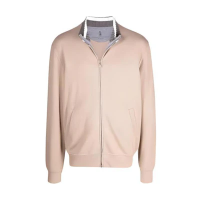 Brunello Cucinelli Solid Color Zip-Up Bomber Jacket Khaki MOT353566-CKI34