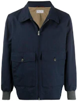 Brunello Cucinelli Solid Color Zip-Up Casual Jacket Blue MD4806294-CA793 Brunello Cucinelli Solid Color Zip-Up Casual Jacket Blue MD4806294-CA793