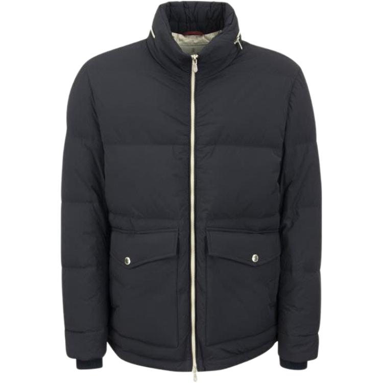 Brunello Cucinelli Solid Color Zip-Up Down Jacket for Men ML4911876CRU39