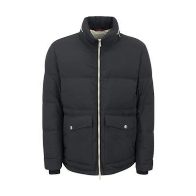 Brunello Cucinelli Solid Color Zip-Up Down Jacket for Men ML4911876CRU39