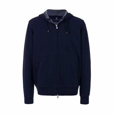 Brunello Cucinelli Solid Color Zip-Up Hoodie Jacket for Men M0T319069G-C038