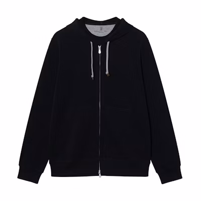 Brunello Cucinelli Solid Color Zip-Up Hoodie MTU149069G-C101