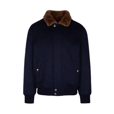 Brunello Cucinelli Solid Color Zip-Up Jacket Blue MQ4566887-CMS46