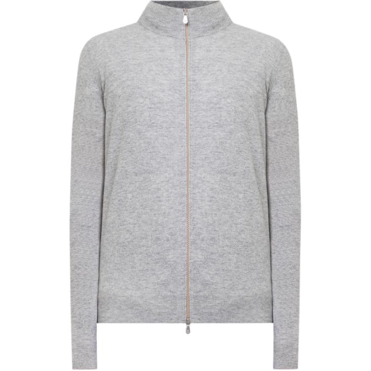 Brunello Cucinelli Solid Color Zip-Up Jacket Gray M2Q00106-CG633