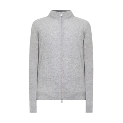 Brunello Cucinelli Solid Color Zip-Up Jacket Gray M2Q00106-CG633