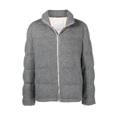 Brunello Cucinelli Solid Color Zip-Up Stand Collar Jacket M227PV104-CAO36