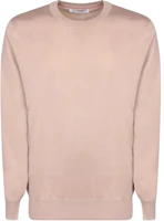 Brunello Cucinelli Solid Crewneck Ribbed Hem Sweatshirt in Blush Pink M2900100-CY891 Brunello Cucinelli Solid Crewneck Ribbed Hem Sweatshirt in Blush Pink M2900100-CY891