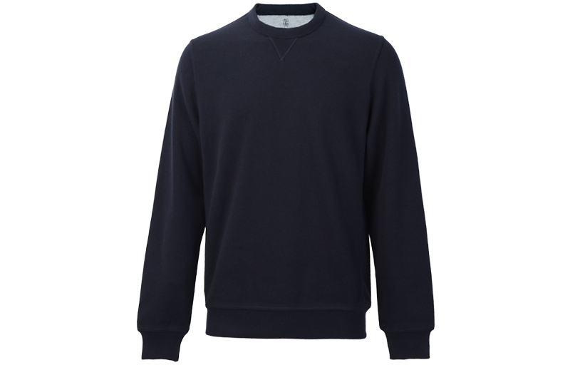 Brunello Cucinelli Solid Crewneck Sweatshirt Deep Blue MTU019073G-C5774