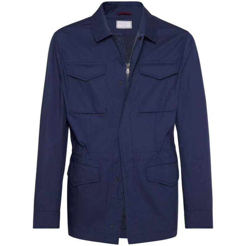 Order Jaket Berkancing Dua Brunello Cucinelli Hitam Malam MB4036189-C418