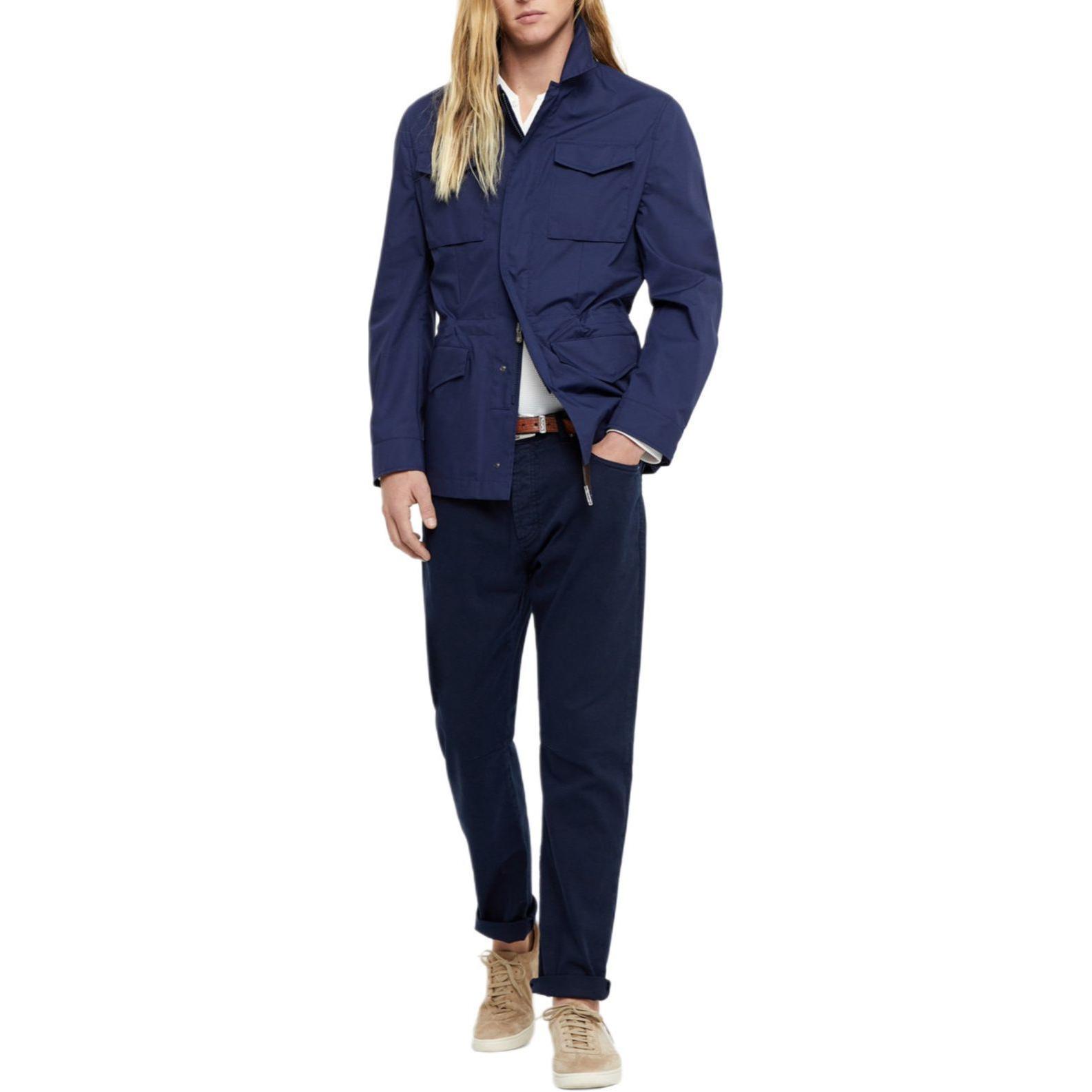 Lookbook Jaket Berkancing Dua Brunello Cucinelli Hitam Malam MB4036189-C418