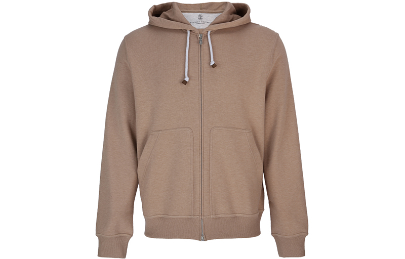 Brunello Cucinelli Solid Double-Zip Hoodie Men’s Brown M0T359069G-CR941
