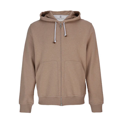 Brunello Cucinelli Solid Double-Zip Hoodie Men’s Brown M0T359069G-CR941