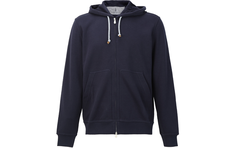 Brunello Cucinelli Solid Dual-Zip Hoodie Deep Navy M0T359069G-C6134