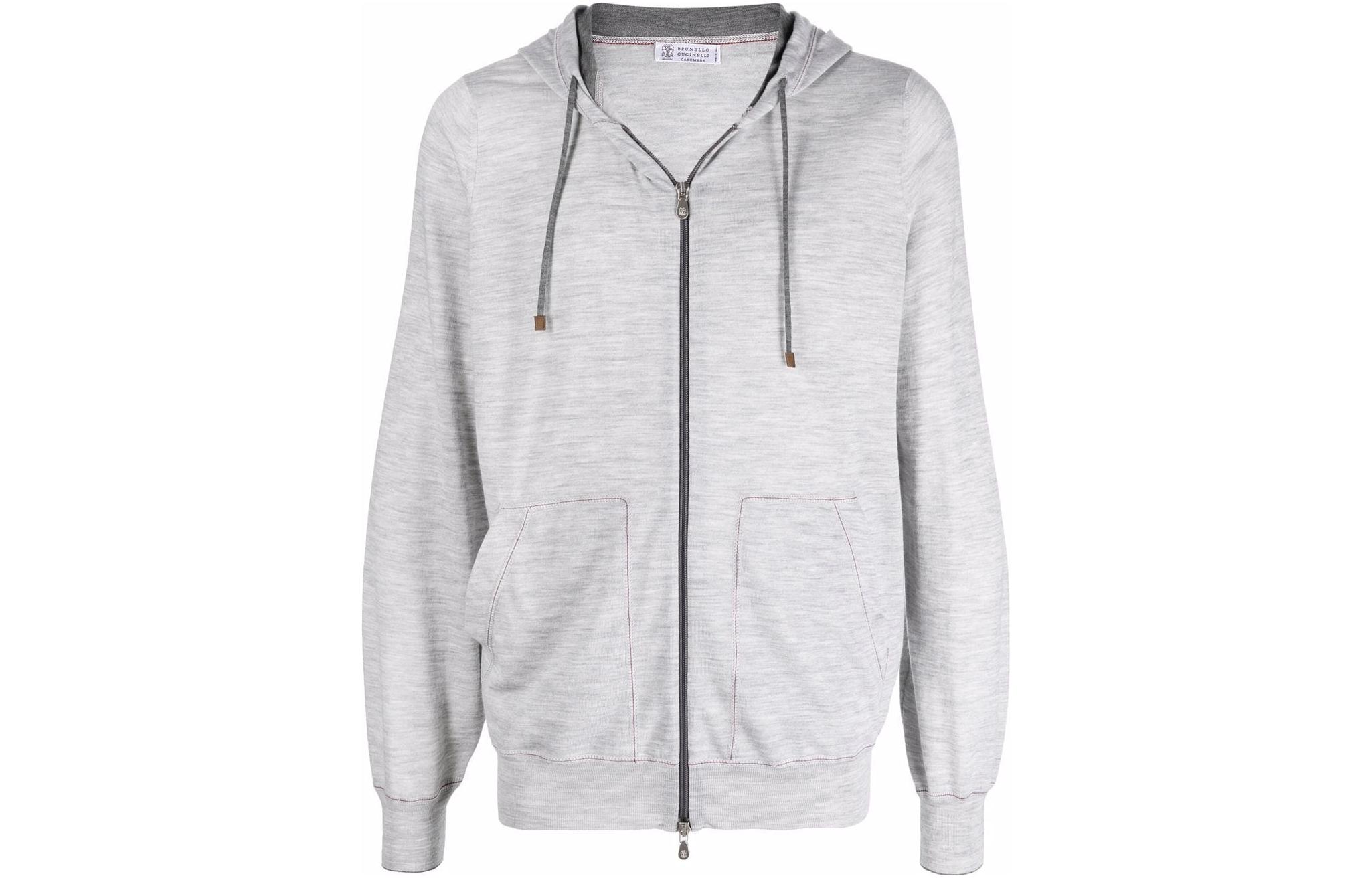 Brunello Cucinelli Solid Gray Casual Hoodie M2400296-CIS17