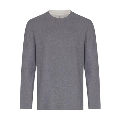 Brunello Cucinelli Solid Gray Crewneck Long Sleeve Sweatshirt M0B137433-CY918