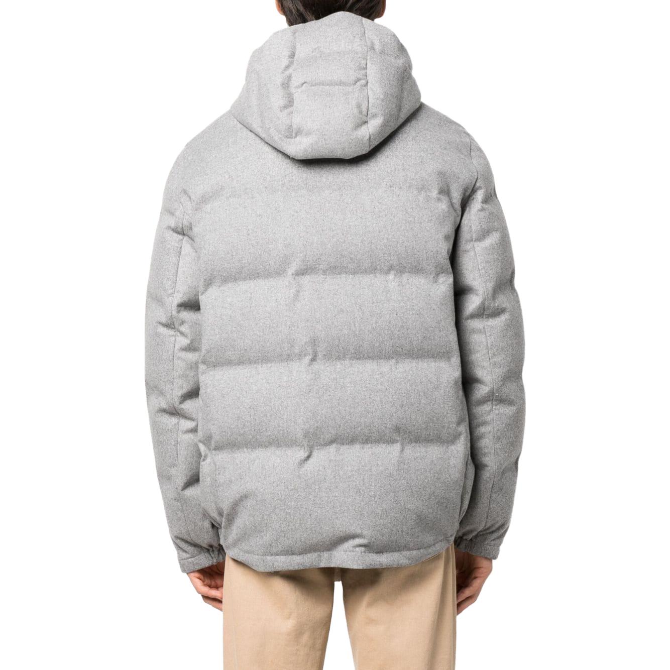 Shop 布内洛·库奇内利纯灰色拉链连帽夹克 MM4631900-CQF80