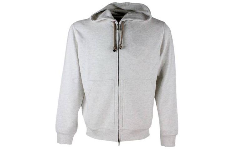 Brunello Cucinelli Solid Gray Zipper Hoodie M0T359069C5917