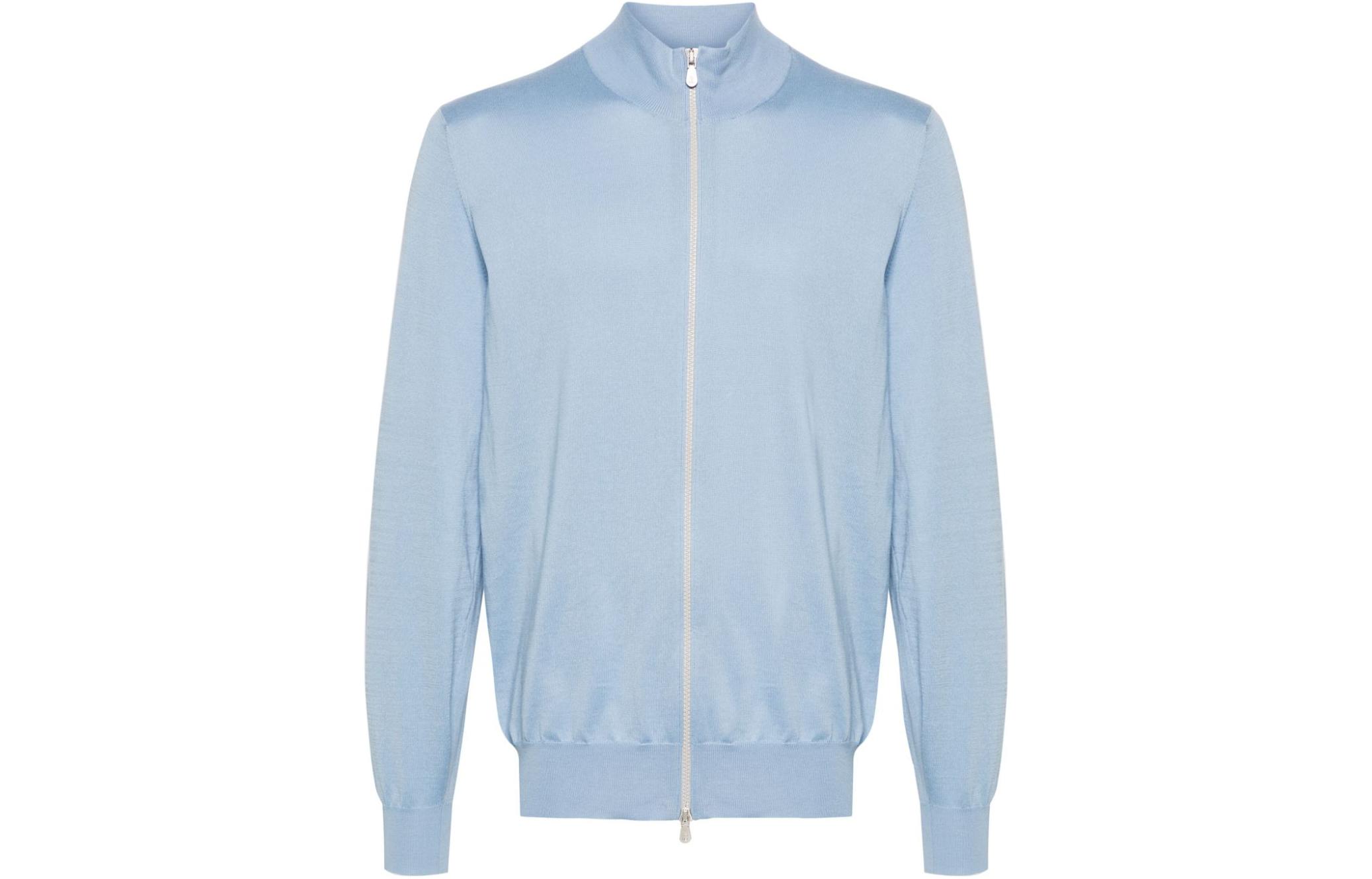 Brunello Cucinelli Solid Light Blue Zip-Up Jacket M2900106-CLA53