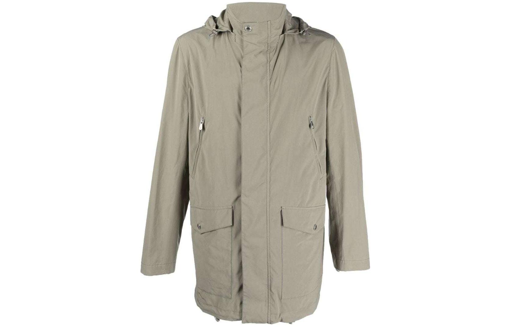 Brunello Cucinelli Solid Light Green Hooded Zip-Up Jacket MD4796170-CQB36