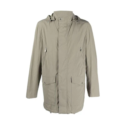 Brunello Cucinelli Solid Light Green Hooded Zip-Up Jacket MD4796170-CQB36