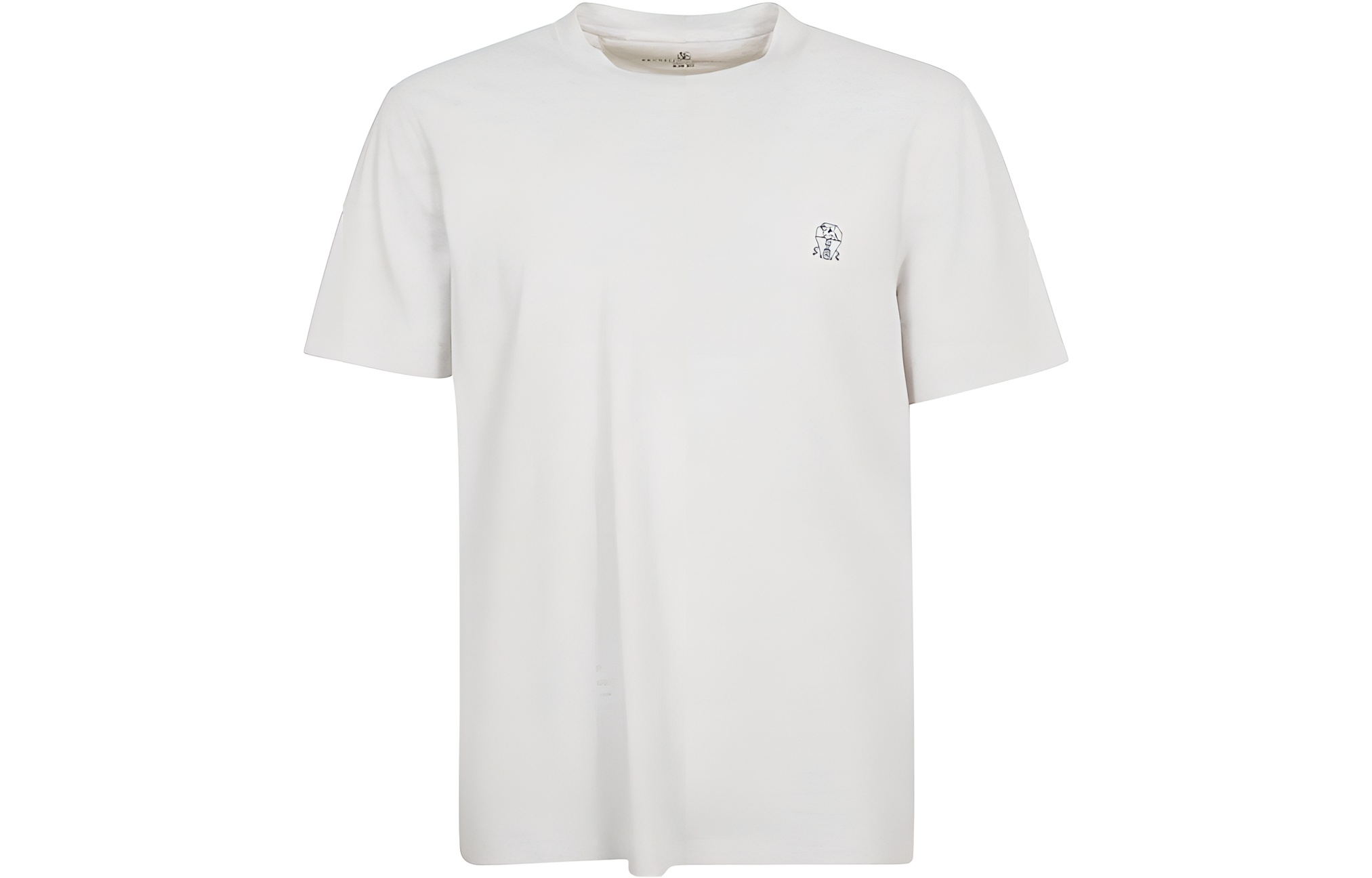 Brunello Cucinelli Solid Logo Printed Crewneck T-Shirt for Men. M0T618440-CI088