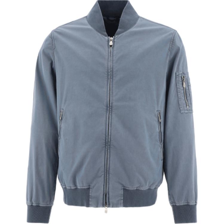 Brunello Cucinelli Solid Long-Sleeve Jacket for Men - Blue 221M289L6463-C6239