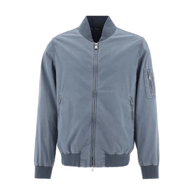 Brunello Cucinelli Solid Long-Sleeve Jacket for Men - Blue 221M289L6463-C6239