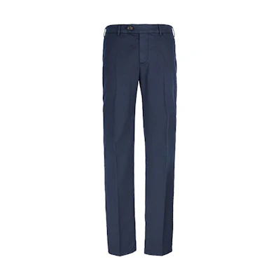 Brunello Cucinelli Solid Mid-Rise Straight-Leg Pants Men’s Navy Blue Casual Wear M289LI1770-C2517