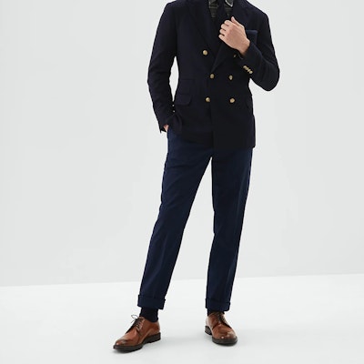 布内洛·库奇内利男士海军蓝中腰直筒休闲裤 M289LI1770-C2517 Shop 布内洛·库奇内利男士海军蓝中腰直筒休闲裤 M289LI1770-C2517