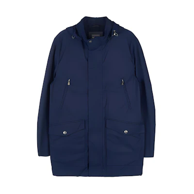Brunello Cucinelli Solid Navy Blue Zip-Up Hoodie Jacket MQ4206170-C9330