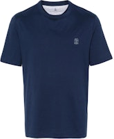 Brunello Cucinelli Solid Navy Crewneck Short Sleeve T-Shirt for Men. POIZON2406201076 Brunello Cucinelli Solid Navy Crewneck Short Sleeve T-Shirt for Men. POIZON2406201076
