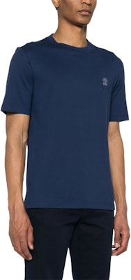 Brunello Cucinelli Kemeja-T Lengan Pendek Leher Bulat Navy Solid Lelaki. POIZON2406201076 Purchase Brunello Cucinelli Kemeja-T Lengan Pendek Leher Bulat Navy Solid Lelaki. POIZON2406201076