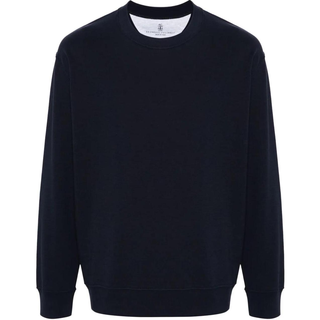 Brunello Cucinelli Solid Pullover Crewneck Sweatshirt in Cobalt Blue M0T353433-C6134