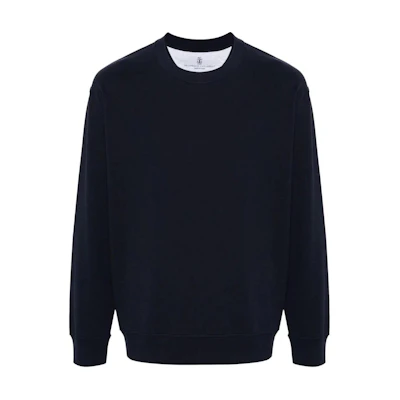 Brunello Cucinelli Solid Pullover Crewneck Sweatshirt in Cobalt Blue M0T353433-C6134