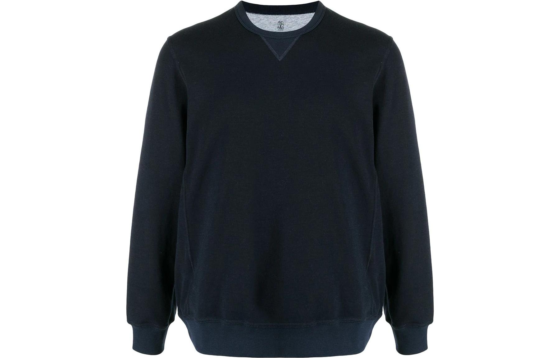 Brunello Cucinelli Solid Pullover Sweatshirt Men’s Navy Blue M0T319073G-C039