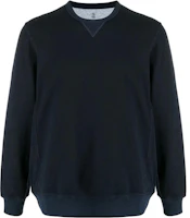 Brunello Cucinelli Solid Pullover Sweatshirt Men’s Navy Blue M0T319073G-C039 Brunello Cucinelli Solid Pullover Sweatshirt Men’s Navy Blue M0T319073G-C039