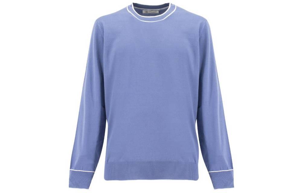 Brunello Cucinelli Solid Purple Cotton Crewneck Sweatshirt M29802000-CLW22