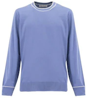 Brunello Cucinelli Solid Purple Cotton Crewneck Sweatshirt M29802000-CLW22 Brunello Cucinelli Solid Purple Cotton Crewneck Sweatshirt M29802000-CLW22