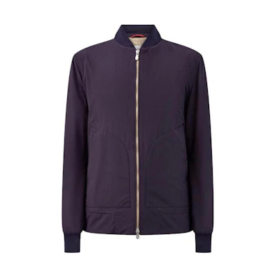 Brunello Cucinelli Solid Purple Zip-Up Bomber Jacket for Men MD4796199-CK839