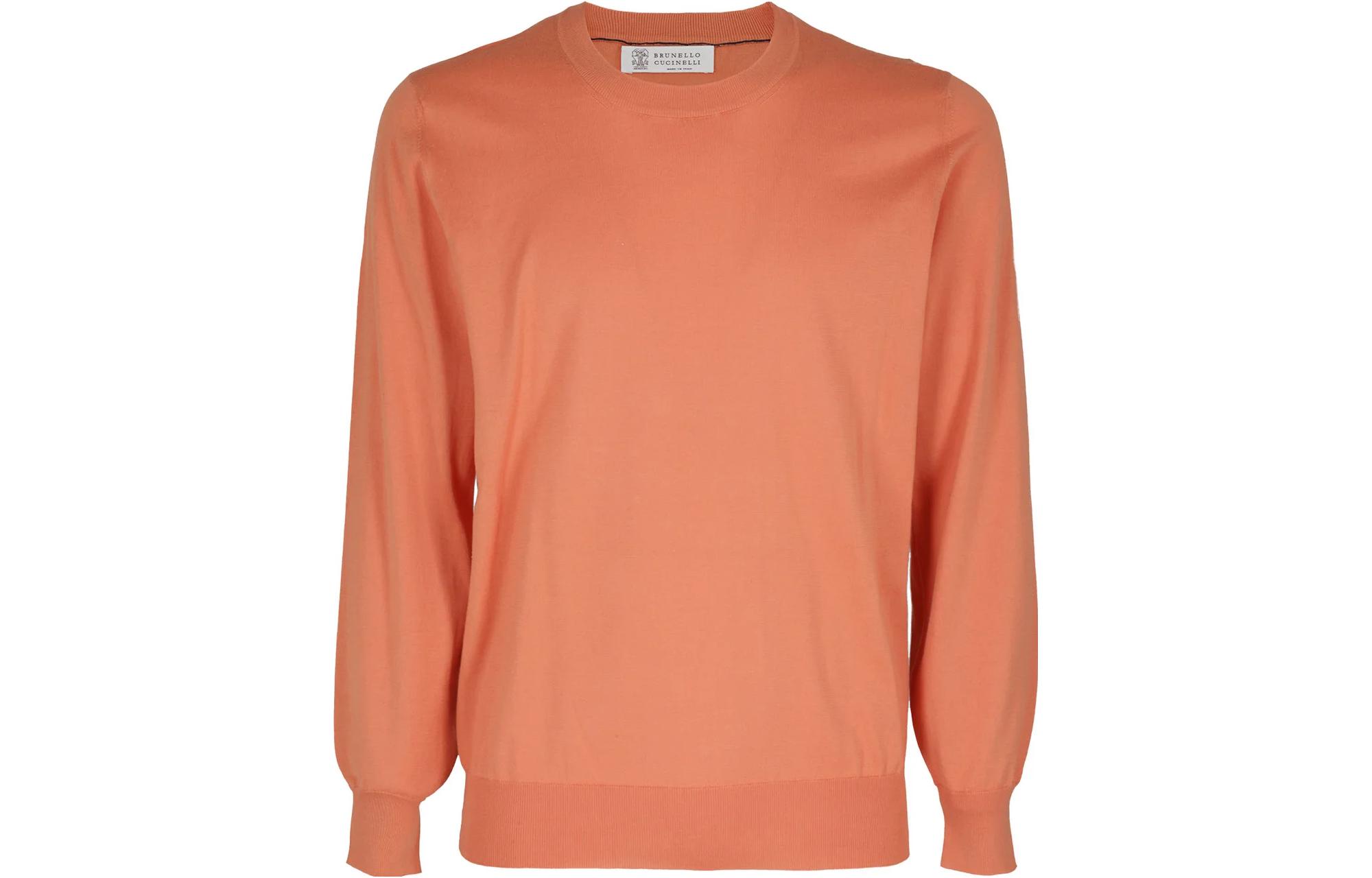 Brunello Cucinelli Solid Ribbed Crewneck Long Sleeve Sweatshirt M2900100092-CNY82