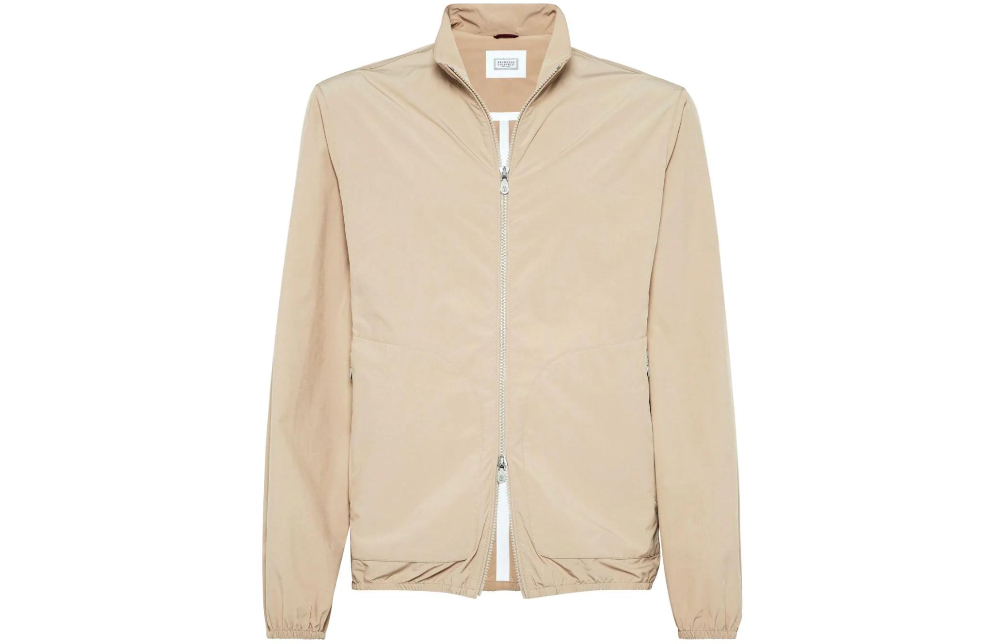 Brunello Cucinelli Solid Slim-Fit Zip-Up Jacket Light Brown MD4796162-CZD85