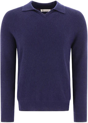 Brunello Cucinelli 男士深紫色純色V領寬鬆長袖運動衫 M22202115-CA058 Buy Brunello Cucinelli 男士深紫色純色V領寬鬆長袖運動衫 M22202115-CA058