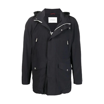 Brunello Cucinelli Solid Waterproof Zip-Up Hooded Jacket MD4796170CMS48