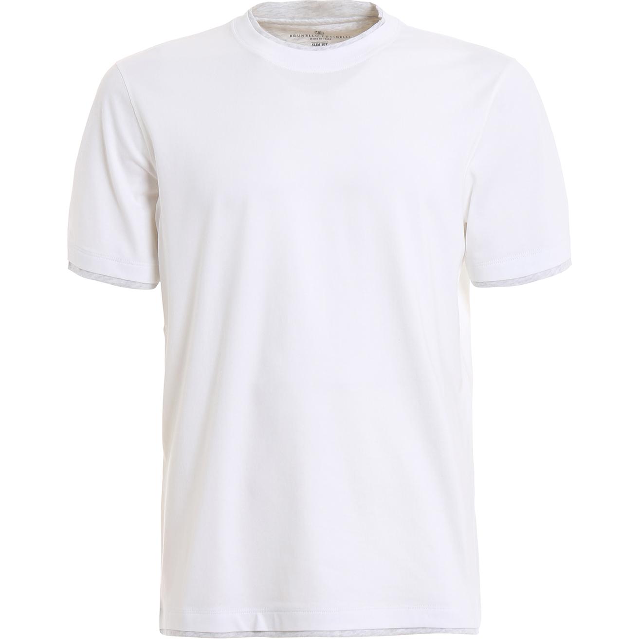 Brunello Cucinelli SS21  White Cotton Crewneck T-Shirt. M0T617427-CW787